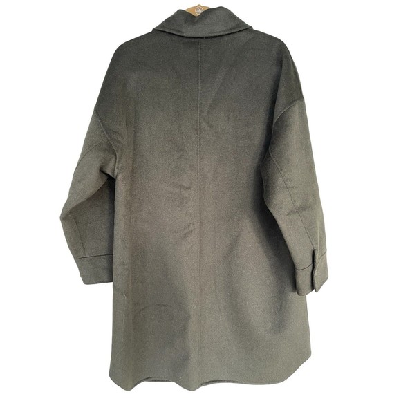 MNG By Mango Army Green Military Style Long Sleeve Collared Coat Size medium - Picture 3 of 16